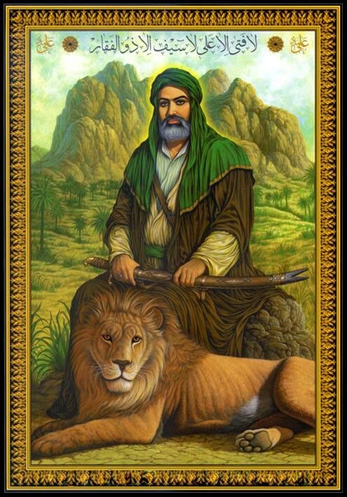 There is no chivalrous Soul like AliThere is no sword like ZulfiqarThe King of MenLion of God! Ali Ali …. La fata illa AliLa Sayf illa Zulfiqar