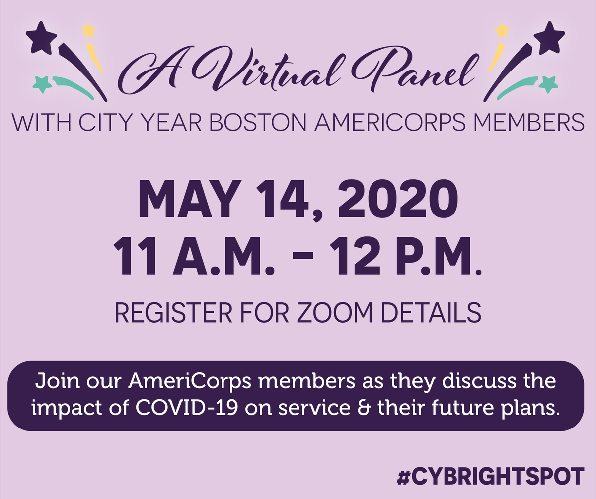 kafklinteberg's tweet photo. Join us to hear directly from the front lines of education in the virtual space. City Year Boston AmeriCorps members are serving students in online classrooms right now. Register today! #CYBrightSpot #BuoyBPS #CityYearBoston https://t.co/1vCR4sMWkR https://t.co/1SPjlD4rWF