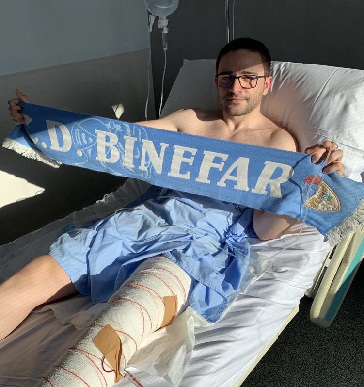 cdbinefar's tweet photo. 🏥 PARTE MÉDICO 

👉 Dani Barrau ha sido operado con éxito del ligamento cruzado anterior y del menisco externo de su rodilla izquierda.

📍 El jugador ya está en planta y mañana podría recibir el alta.

💪 Un día menos para verle en los terrenos de juego.

🙌 ¡Mucho ánimo, Dani! https://t.co/KKtLwmv9UX