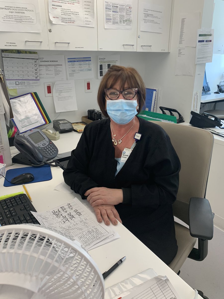 JudyWelshMD's tweet photo. Had the opportunity to meet Marymount hospital unit coordinator Michelle on Leadership Rounds today. Michelle offers each patient a newspaper and cup of coffee or tea from their in-house pantry every day to make them feel at-home during their stay. @roses1800 @julie_rish https://t.co/46ZwbSs2xt