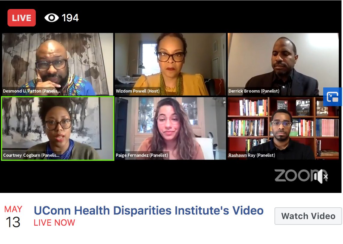UConnHDI's tweet photo. 1/Thank you to the #Leaders who served on today's Live panel https://t.co/bfZ9E7Ag30 &amp; for sharing your #Scholarship #Activism &amp; #SystemsSolutions

Racial Profiling of Black Men During the Pandemic:A Virtual Gathering of Leaders &amp; Call to Action
#HoldingSpace4BMOC #equityinCOVID https://t.co/g0u5YqJT5p