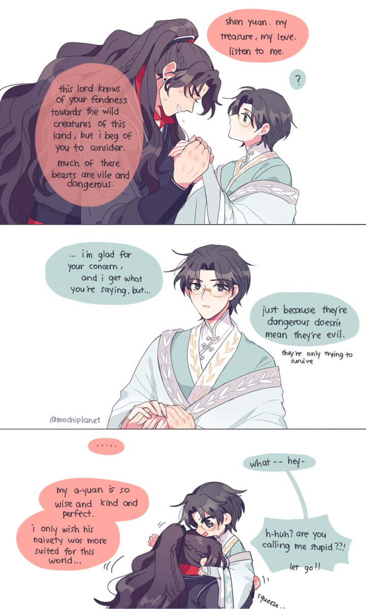 mochiplanet's tweet image. you know, i draw a lot of bingge in shen yuan's world but never the other way around 🤔 here are my thoughts on it 🍄🐉🦃