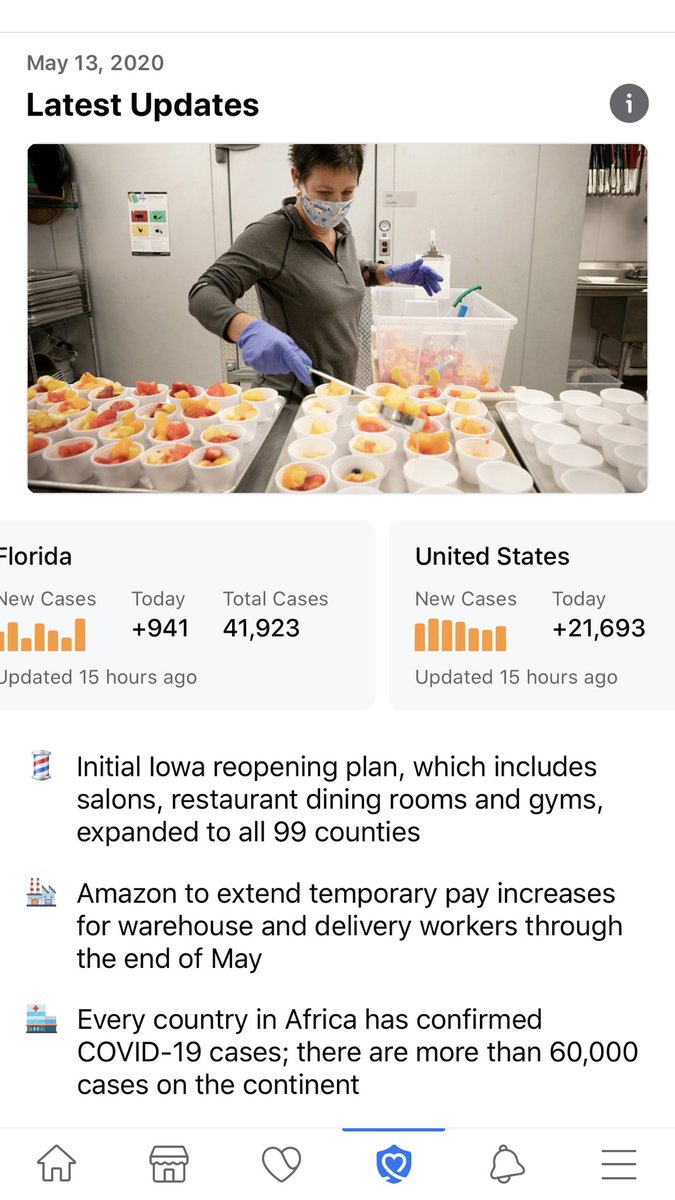 Facebook COVID-19 informational center