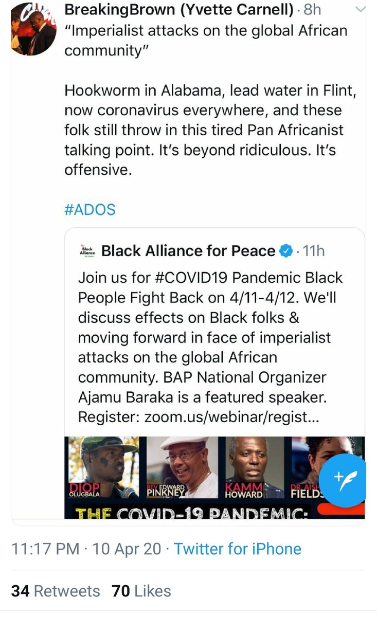 Toyin, current director of CBC communications, liked this tweet about ADOS () . JAM has been writing hit pieces about ADOS for about a year at this point.(cont)