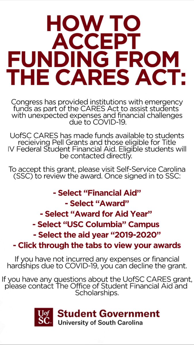 Here’s information on how to accept funding from the Cares Act!