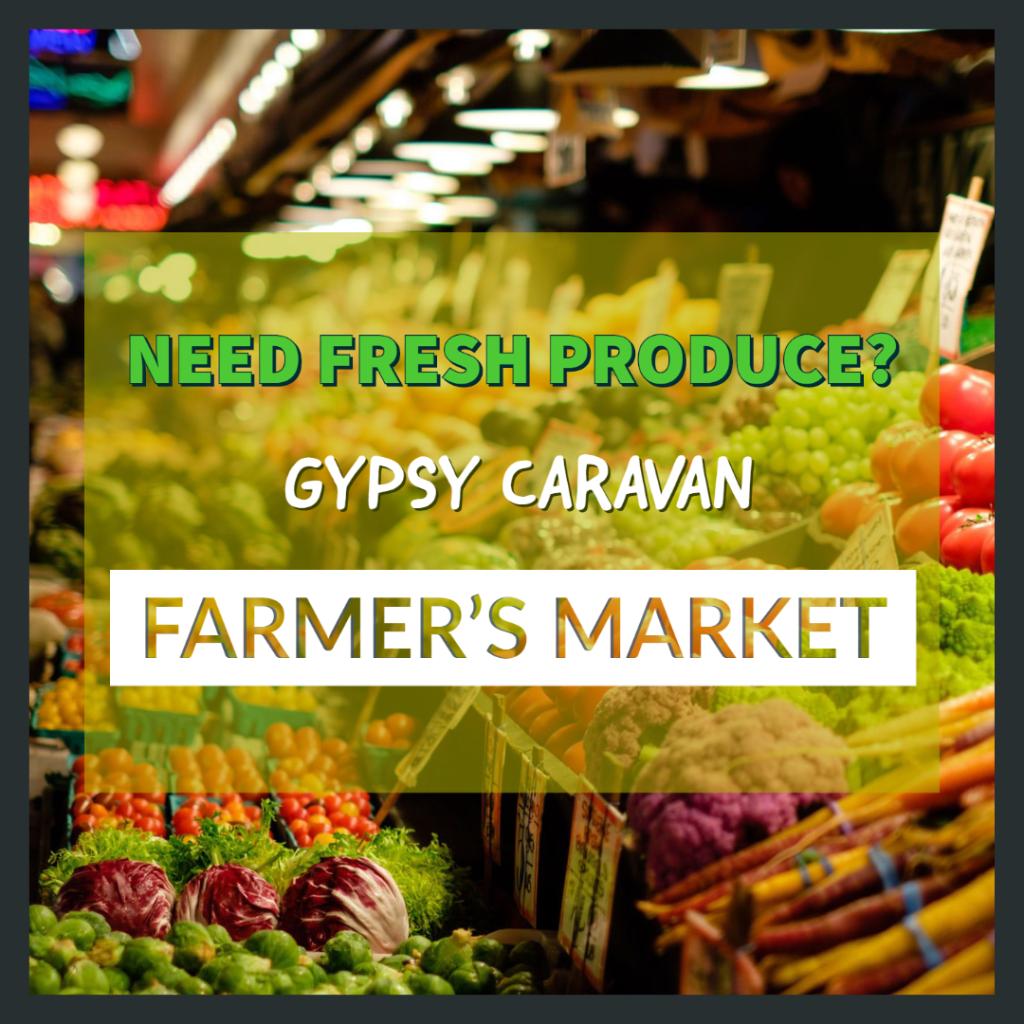 Join us for the DRIVE-THRU Gypsy Caravan Farmer's Market on May 14, 2 -7 PM, outside Sears in the Parking Lot. Get fresh and good quality produce, organic grown vegetables, hormone-free meats, fresh seafood, gourmet spices, wine, desserts, BBQ and MUCH MORE!
