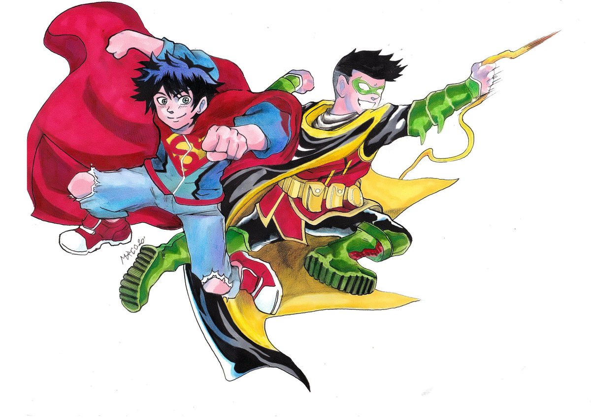 marco_herdbrond's tweet photo. Supersons #fanart #jonkent #superkid #dccomics #damianwayne #robin #warnerbrosanimation #batman
#justiceleague #superman #inking #superhijos #eccediciones #markers #colorinks #traditionalarts @ArteDifusion @ConoceArtistas @ApoyaAlArtista @TheArtBond @dibujando @TheArtistHelp https://t.co/4AnYXpCz44