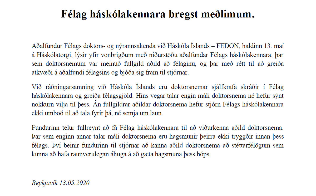 FEDON – Félag doktorsnema og nýdoktora við HÍ tweet media
