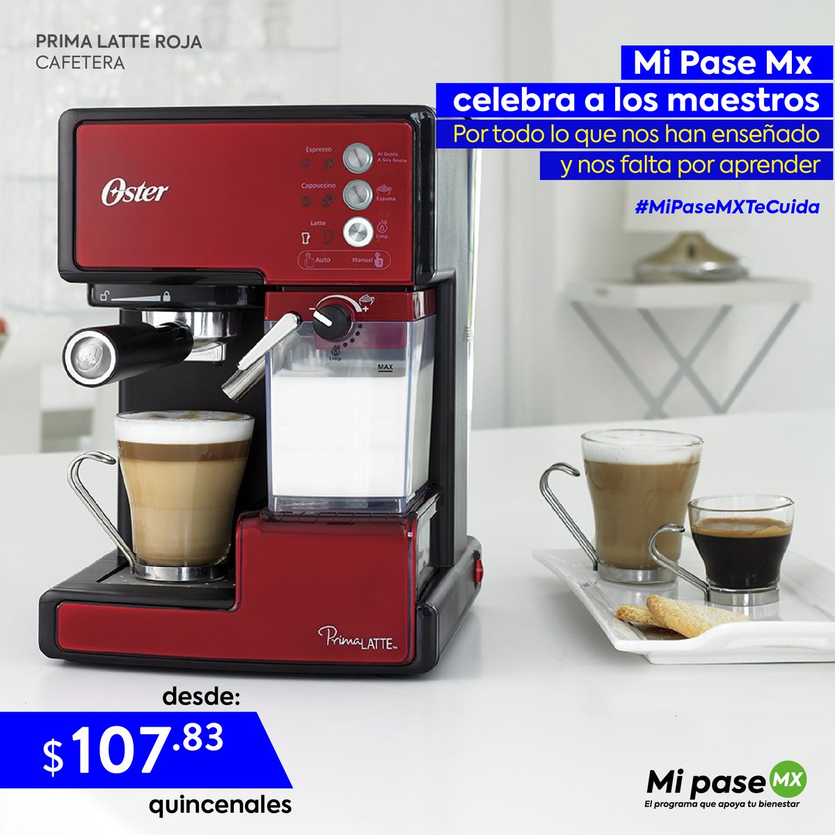 MiPaseCDMX's tweet photo. Celebra a los maestros con Mi Pase MX y aprovecha las ofertas y promociones que tenemos para ti https://t.co/wpi4CqwPnU

#mipasemx #mipasemxencasa #mipasemxtecuida #15demayo #diadelmaestro #maestro #maestra #oster #cafetera #cafe #primalatte #primalatteroja #latte #cafelovers https://t.co/JSrc2tJrTu