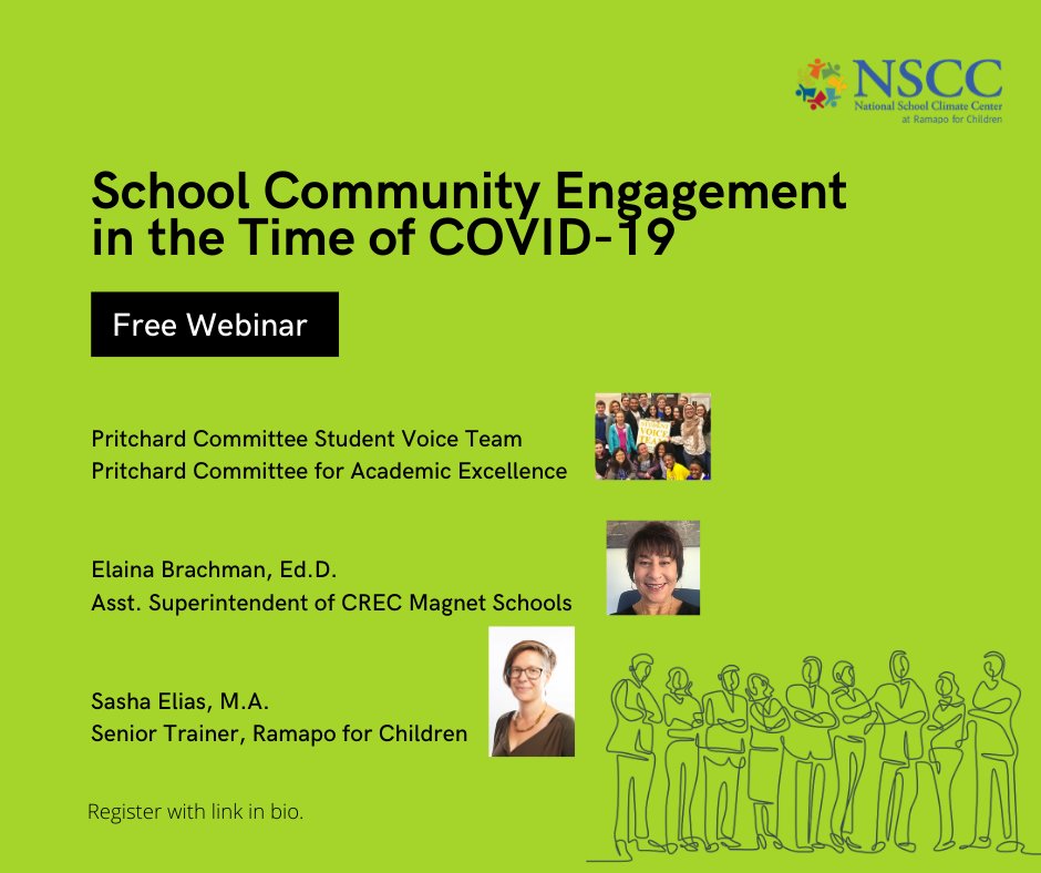 schoolclimate's tweet photo. Join us on May 15 at 1pm EST for a webinar about ways to ensure that students, staff, and families still feel supported by and a sense of belonging and investment in the school community. Learn more and register here: https://t.co/lNMGIQuyyn #k12 #inclusionmatters #education https://t.co/71Z4b6TZXt