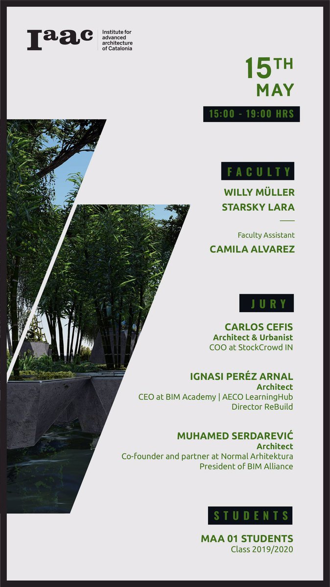 Mid-Term Presentations X-Urban Design Studio, Master Advanced Architecture <a href="/IAAC/">IAAC</a> Next Friday 15th of May. <a href="/wma_willymuller/">WMA Willy Müller</a> @CarlosCefis <a href="/iperezarnal/">Ignasi Pérez Arnal</a> <a href="/BIMAcademyES/">BIM Academy</a> <a href="/starsk_lab/">Starsky Naya</a>
