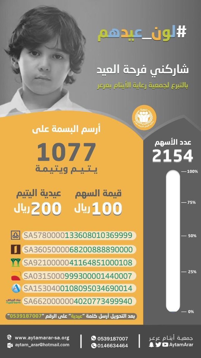 AOHadhari's tweet photo. #لون_عيدهم بالتبرع لجمعية رعاية الأيتام في #عرعر 
وجزى الله المحسنين خيرًا 🌺 https://t.co/aORcuCaf6S