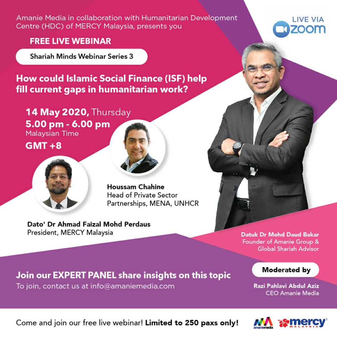 Looking forward to my session tomorrow with <a href="/PahlaviRazi/">Razi Pahlavi</a> <a href="/mdaudbakar/">Dr Mohd Daud Bakar</a> and Dr. Ahmad Faisal Perdaus on how could Islamic Social Finance help fill current gaps of Humanitarian work