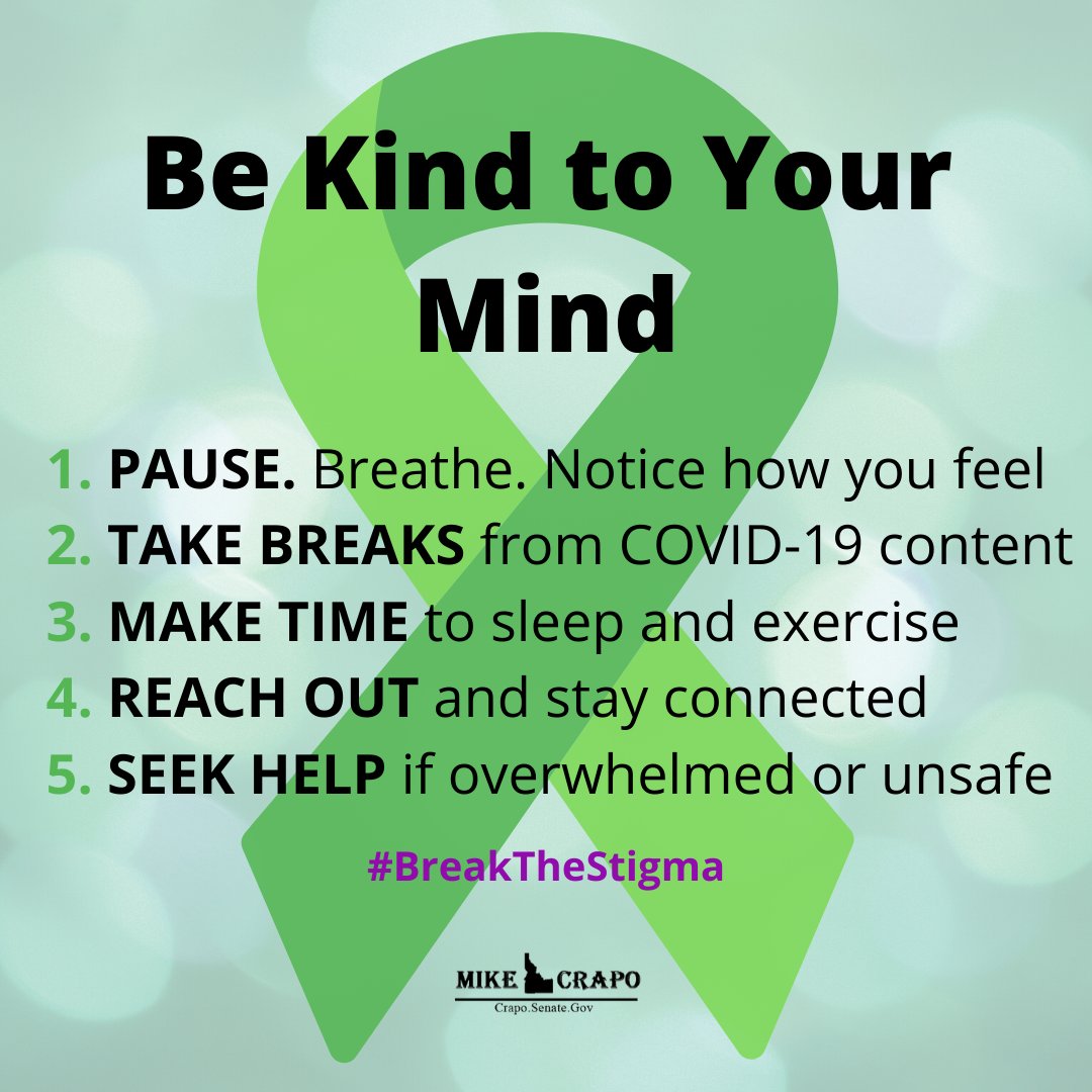 MikeCrapo's tweet photo. Mental illness can affect anyone and can develop at any time.  Its effects spread well beyond the individual to family, friends, and coworkers.  We must fight the stigmas surrounding mental illness and empower those affected by emotional distress and their loved ones to seek care https://t.co/c6XZkygQ6y