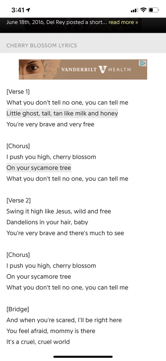 THEN the MOST convincing one is cherry blossom where she says the lyrics “little ghost blonde hair” so WEALL know Lana has naturally blonde hair & her child is a ghost cause she’s DEAD & HAS blonde hair so this is Lana imagining what it would be like if they were both in heaven
