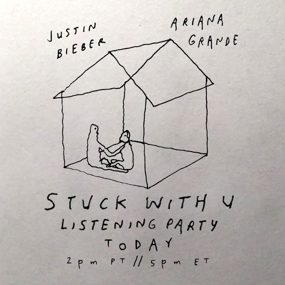 bieberfever's tweet photo. #StuckwithU listening party 2pm PST

https://t.co/HvxzOsafz8 https://t.co/L6OHU14x0d