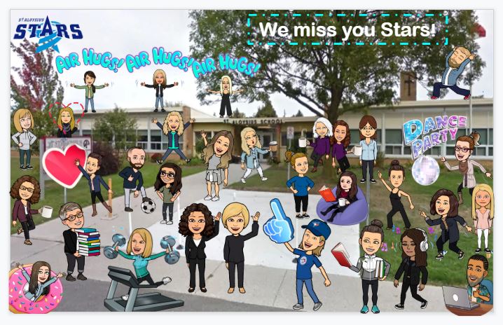 DL_Buts's tweet photo. Hello from our St. Al's #bitmoji staff!! #distancelearning2020 @StAlStars 
https://t.co/gBl0GAKhxj https://t.co/E9VvHRhvcu