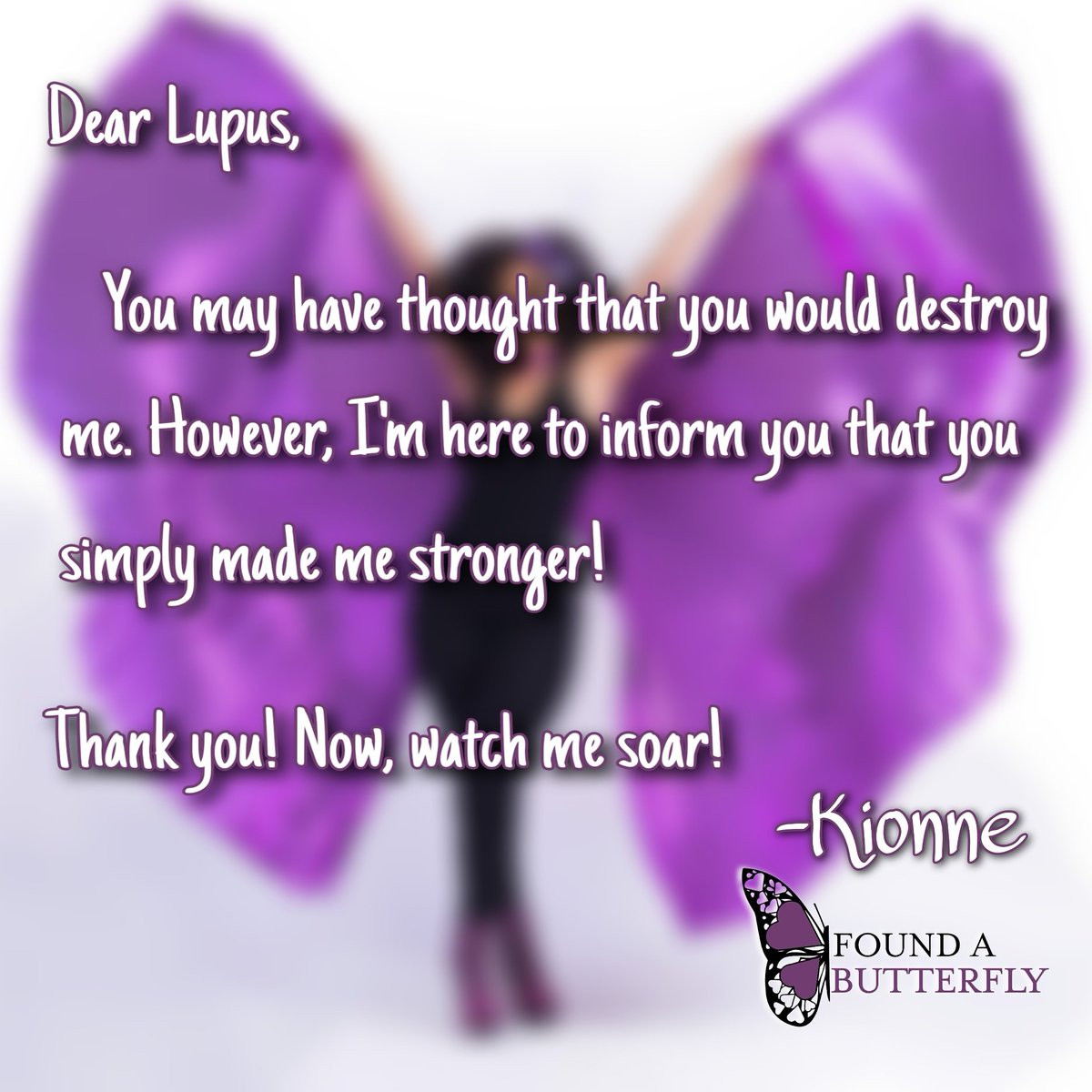 FoundAButterfly's tweet photo. What is your letter to Lupus???

Please feel free to share via dm or email us at info@foundabutterfly.org!!!

#Lupus #lettertolupus #share #lupuswarrior #foundabutterfly #lupusawareness https://t.co/YvTOywZ9i2