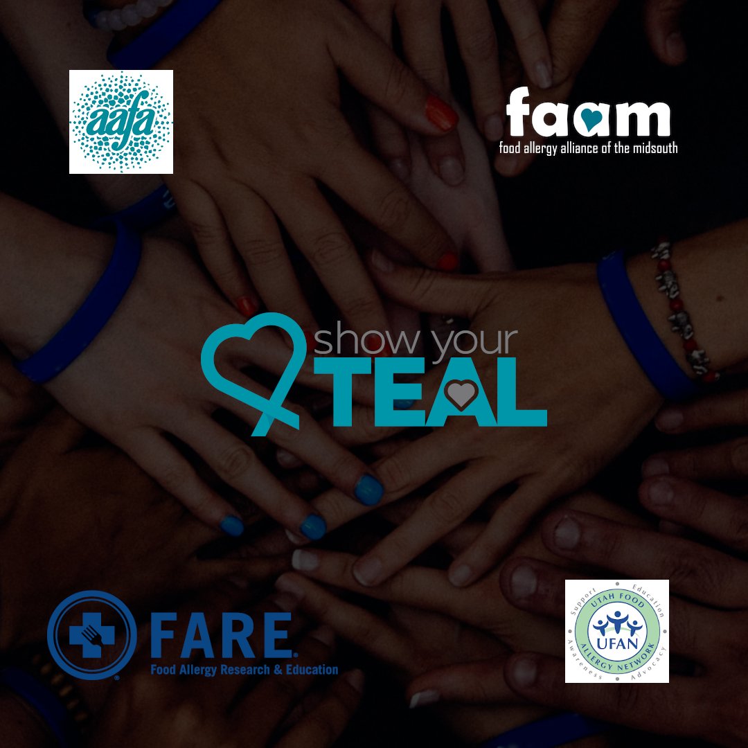 ShowYourTeal's tweet photo. Our second important thing we want everyone to know is that you are not alone with food allergies. It can make you feel isolated from those around you. That is not true, there are great support groups to help. Just check out @AAFANational @FoodAllergy @U_F_A_N @faamidsouth https://t.co/7xQ5AgJRQP