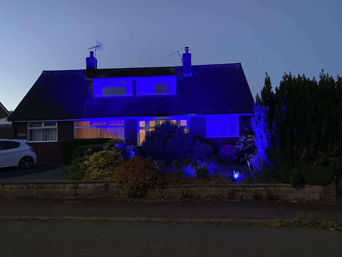 MelodyCorp's tweet photo. One of the neighbours wanted lights for tomorrow as well as music ... but as it’s not dark at 8pm I put them on tonight as well! https://t.co/oHSJJAPDG5