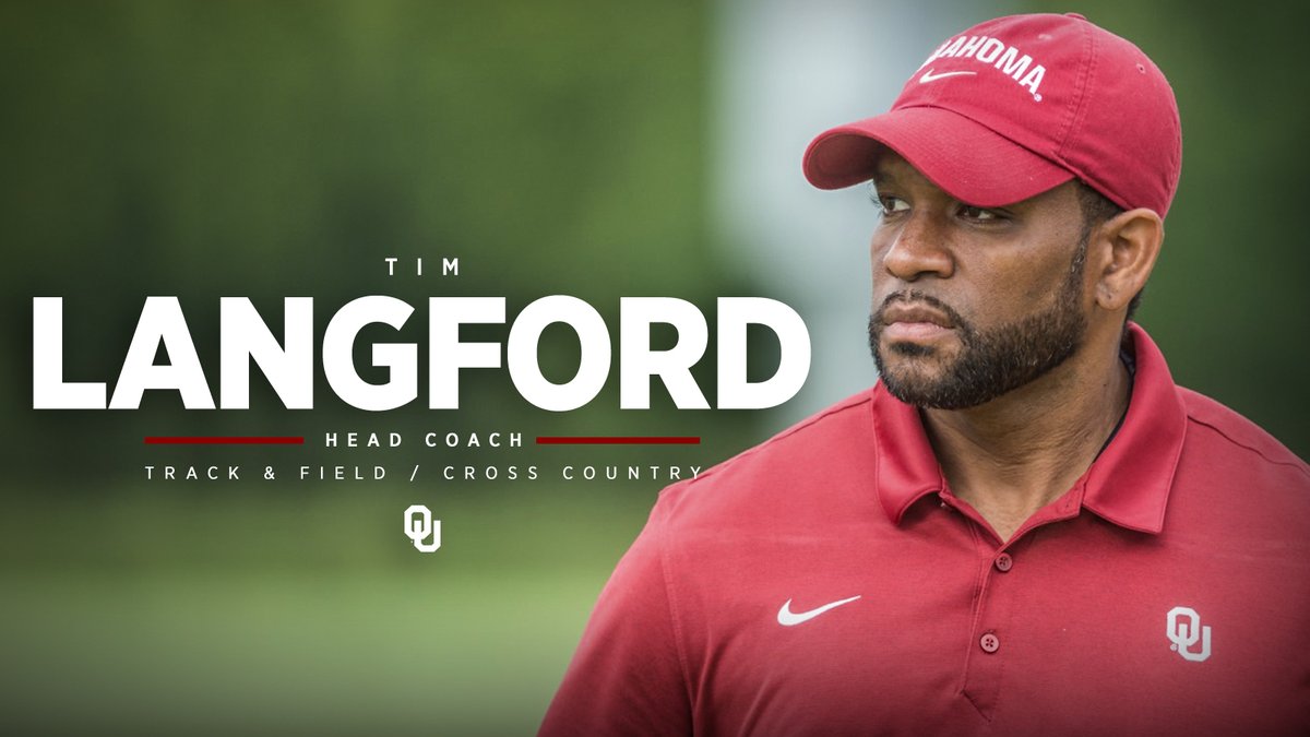 OU_Athletics's tweet photo. Interim no more.

Tim Langford formally named the head coach of OU's track &amp; field and cross country programs.

https://t.co/V63dHAvbm5 #BoomerSooner https://t.co/jJrGThhRnC