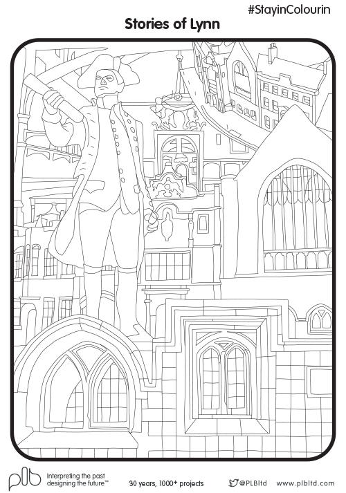 PLBltd's tweet photo. We're still staying in! 8th #colouring sheet 🖍
Featuring @storiesoflynn supported by @HeritageFundUK &amp; @WestNorfolkBC

Download for FREE at https://t.co/LQwr4VtVUH

Check back for more sheets from our 30 years of working with museums #museumsfromhome #StayinColourin https://t.co/1m9v1Z7jv3