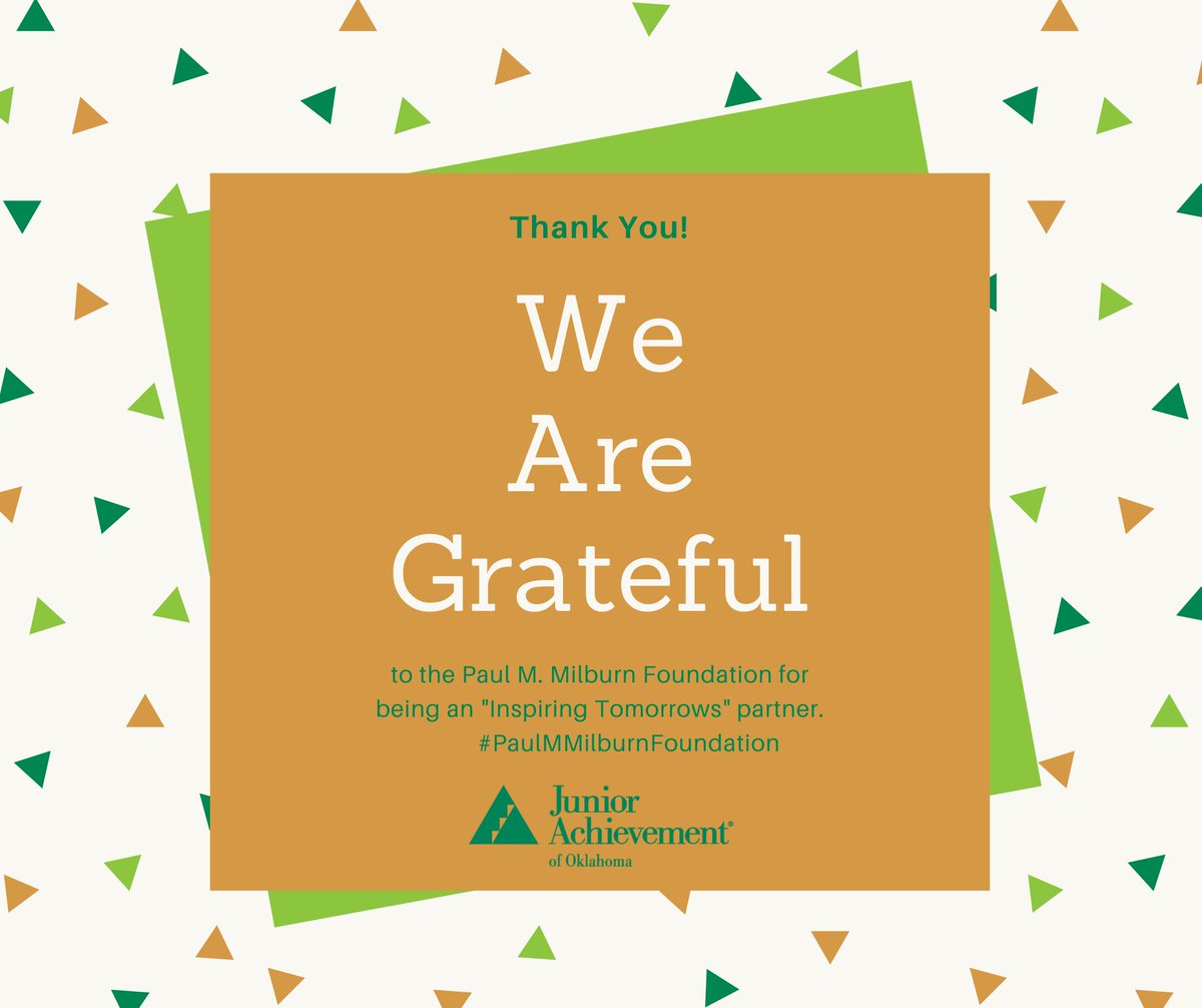 Thank you to the Paul M. Milburn Foundation for their support of Junior Achievement programs!