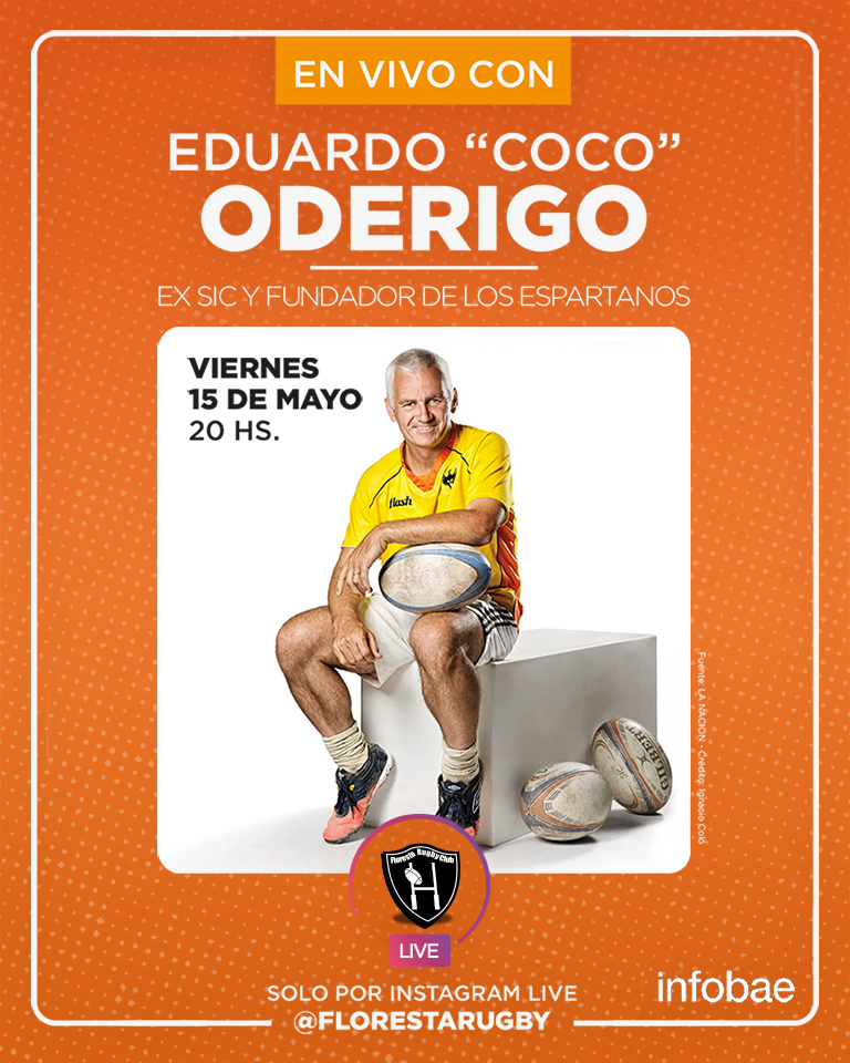 Este Viernes continuamos con nuestro segmento de charlas en vivo! Esta vez vamos a estar transmitiendo junto a <a href="/CocoOderigo/">Eduardo J. Oderigo</a> ! ¡No te lo pierdas!🙌🏽

#FlorestaRugbyClub #Floresta #Club #Equipo #Familia #Rugby  #YoMeQuedoEnCasa #Cuarentena #BlancoyNegro #Infobae #InfobaeDeportes