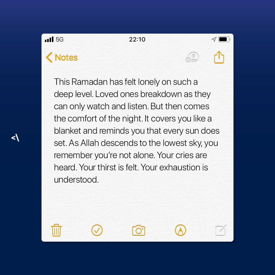 mytennights's tweet photo. A #NightNotes by someone in the MyTenNights family 💙 

"And made the night as clothing" [78:10]

#MyTenNights #Ramadan #ICaughtLaylatulQadr https://t.co/0gubUwIcyv