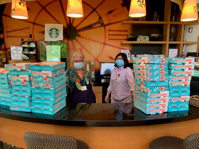 LorienHealth's tweet photo. Thank you @IronmarkUSA and @LedoPizza for the generous donation of personal pizzas to Lorien Harmony Hall! Our staff was excited to dig in! #CareForward #SGN #WbalTogether https://t.co/7w5mxuIm7S