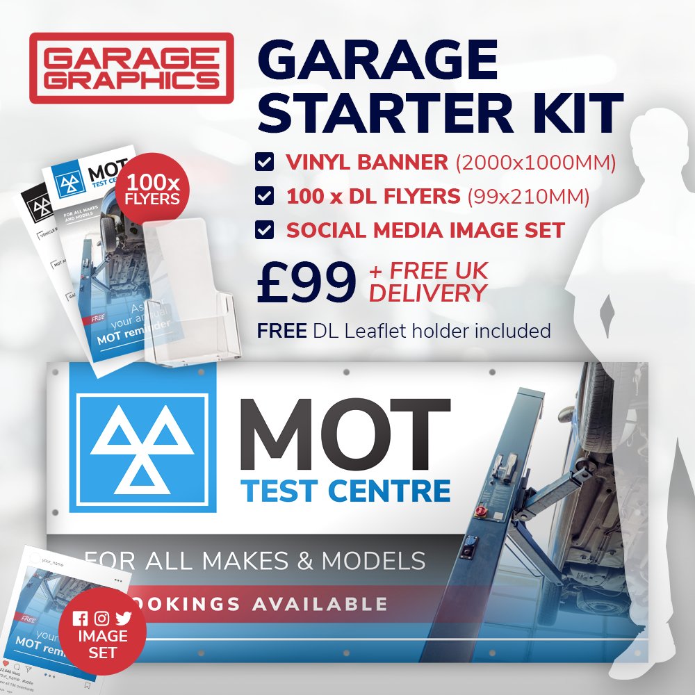 Prefer an outdoor banner to promote your MOT offering? Our £99 Garage Starter Marketing kit includes a 2mx1m Outdoor Vinyl Banner, 100 Flyers + Social media images. Free UK delivery. ebay.co.uk/itm/2240073217… #independentgarage #motgarage #motextension #garagemarketing