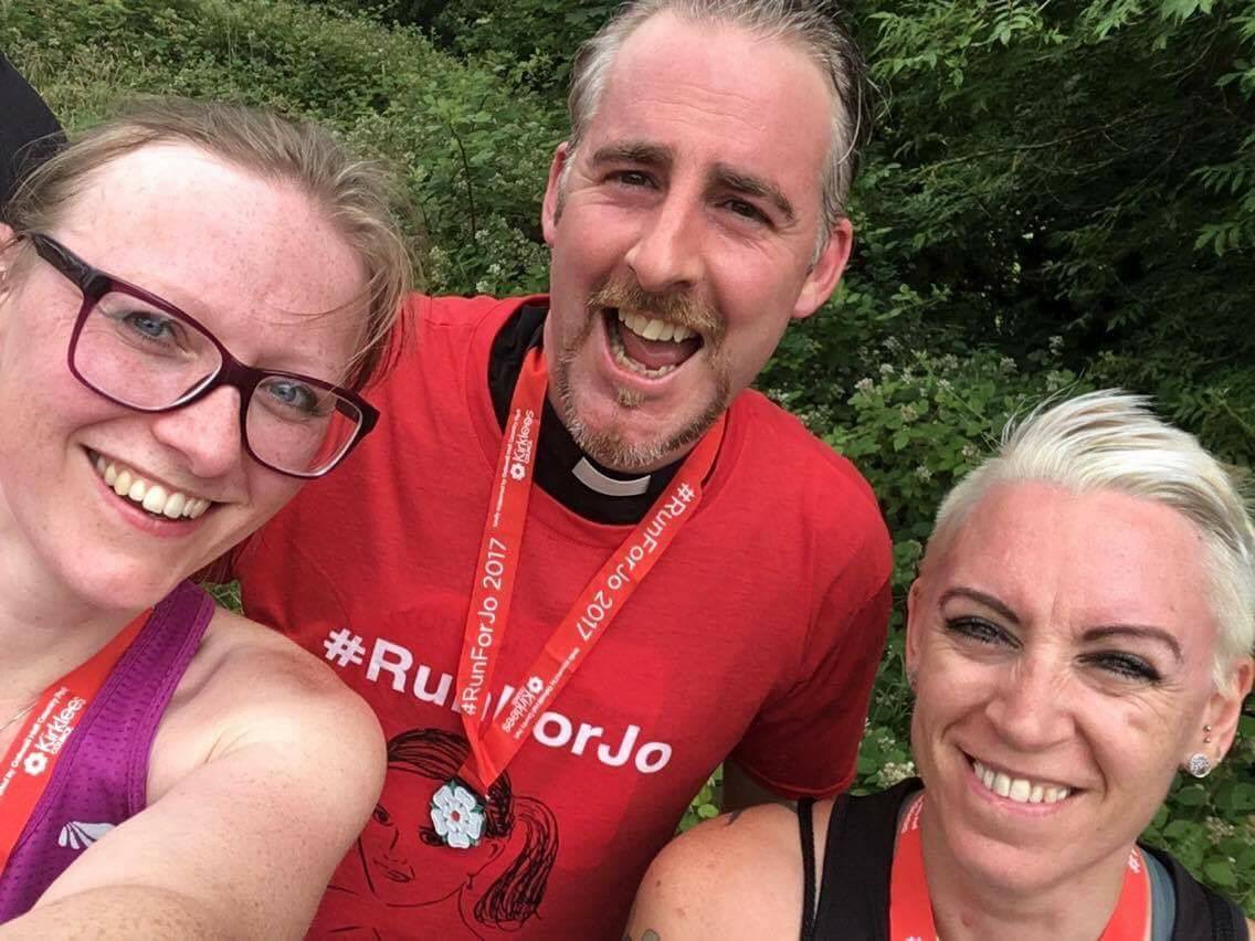 RevMartinNaylor's tweet photo. Before Covid, #Run4Jo 2017 (red T shirt) and #Run4Jo 2019 - the two Revs (purple T shirt). βtil we run πββοΈ πββοΈ again. https://t.co/71KlWCx6q1