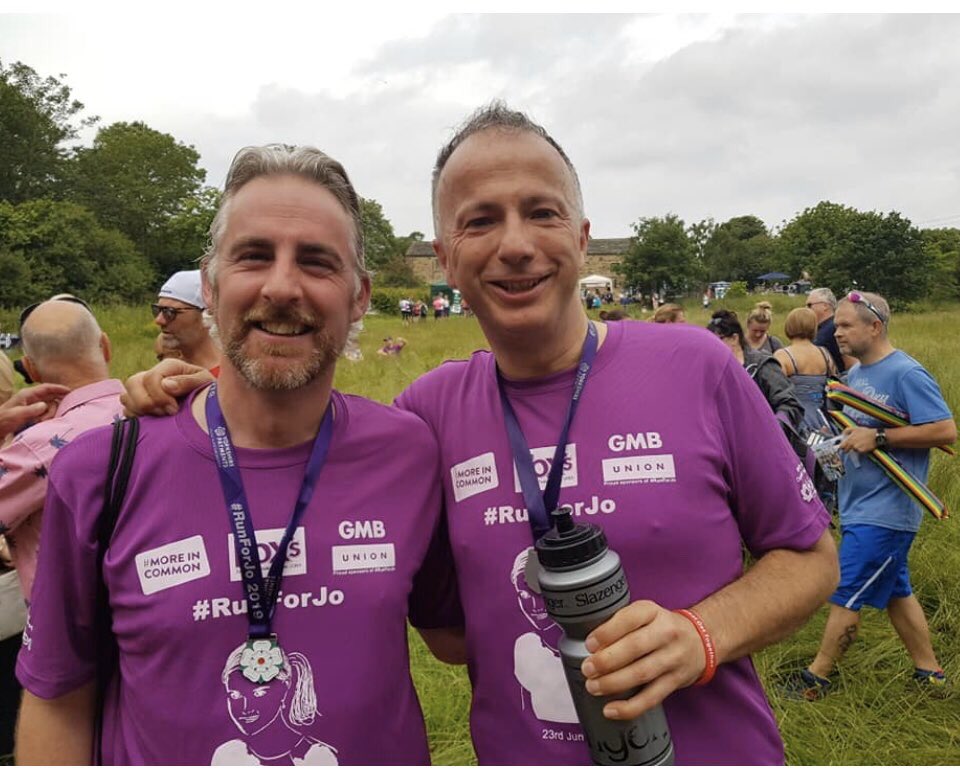 RevMartinNaylor's tweet photo. Before Covid, #Run4Jo 2017 (red T shirt) and #Run4Jo 2019 - the two Revs (purple T shirt). βtil we run πββοΈ πββοΈ again. https://t.co/71KlWCx6q1
