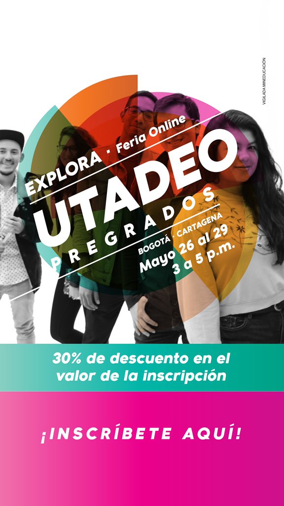 Utadeo_edu_co's tweet photo. #InscripcionesAbiertas 
#EducacionDeVanguardia 
i INSCRÍBETE YA! 🙋‍♂️🎉🥳
https://t.co/er2IcXtv5f https://t.co/UhHzKckdYR