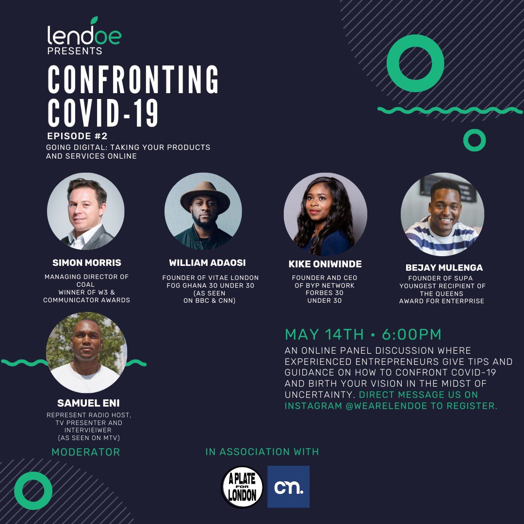 COALsocial's tweet photo. Make sure you join our MD @Morris_Simon on the 14th May for the next episode of ‘Confronting #COVIDー19’ run by @weareLendoe in association with 
@aplateforlondon &amp; @capitalmoments. Register here: https://t.co/OF73HYMhOC https://t.co/wZA4bghUgR