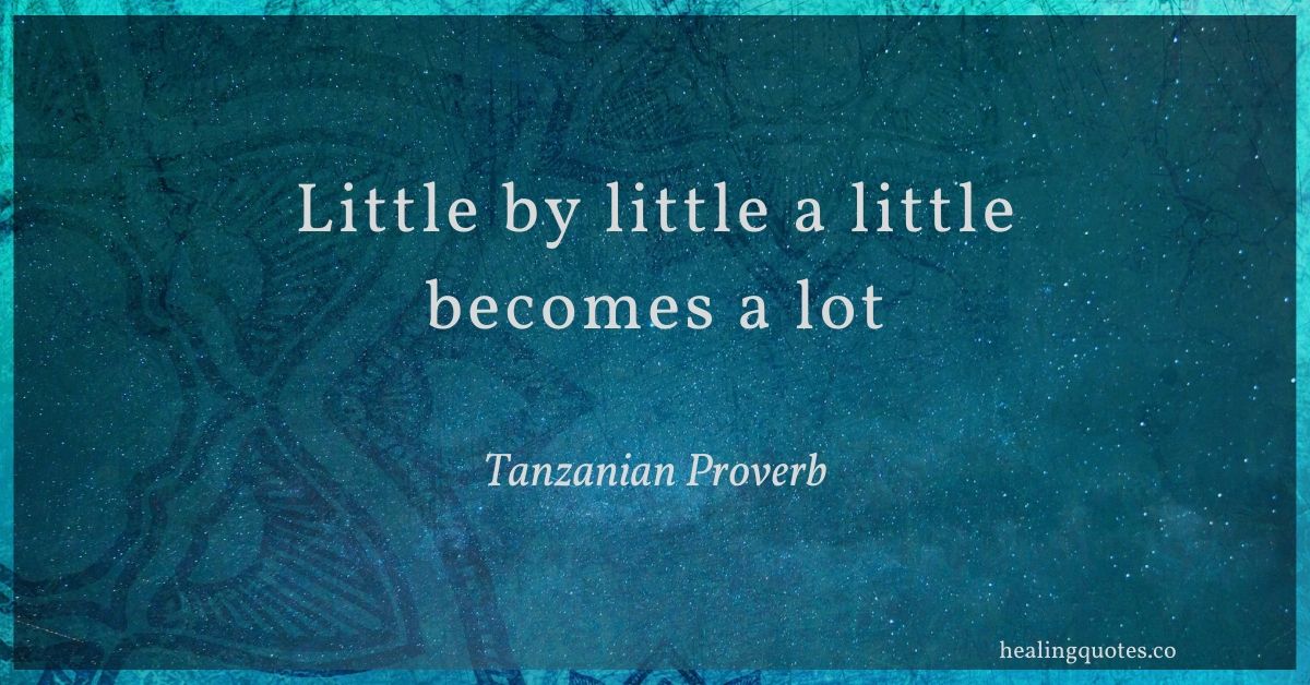 "Little by little a little becomes a lot"
Tanzanian Proverb
✨More quotes at healingquotes.co ✨
#Healing #quotestoliveby #MotivationalQuotes