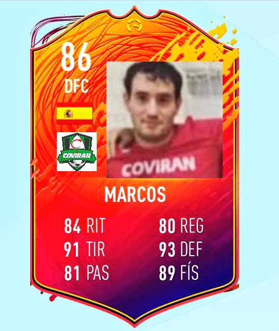 CoviranFs's tweet photo. 🎮⚽| Se sairamos no Fifa... 

Hoxe toca nova carta despois das vosas votacións, está é a de Marcos
➡️Marcos 86 

#ImosCovi💪🏻 #QuedaNaCasa https://t.co/f1xr7IdywU