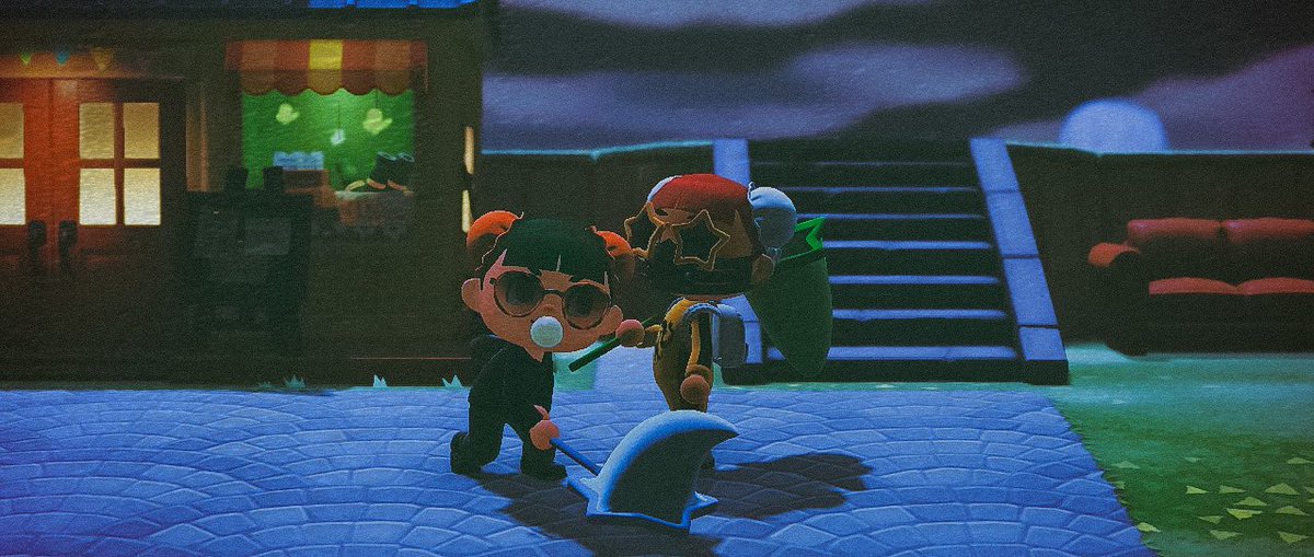 kinhallows's tweet photo. Spooky b*tches🧡🖤🎃 @dawnsette 🎃🖤 #acnh #animalcrossing https://t.co/BJ2AObLRcH