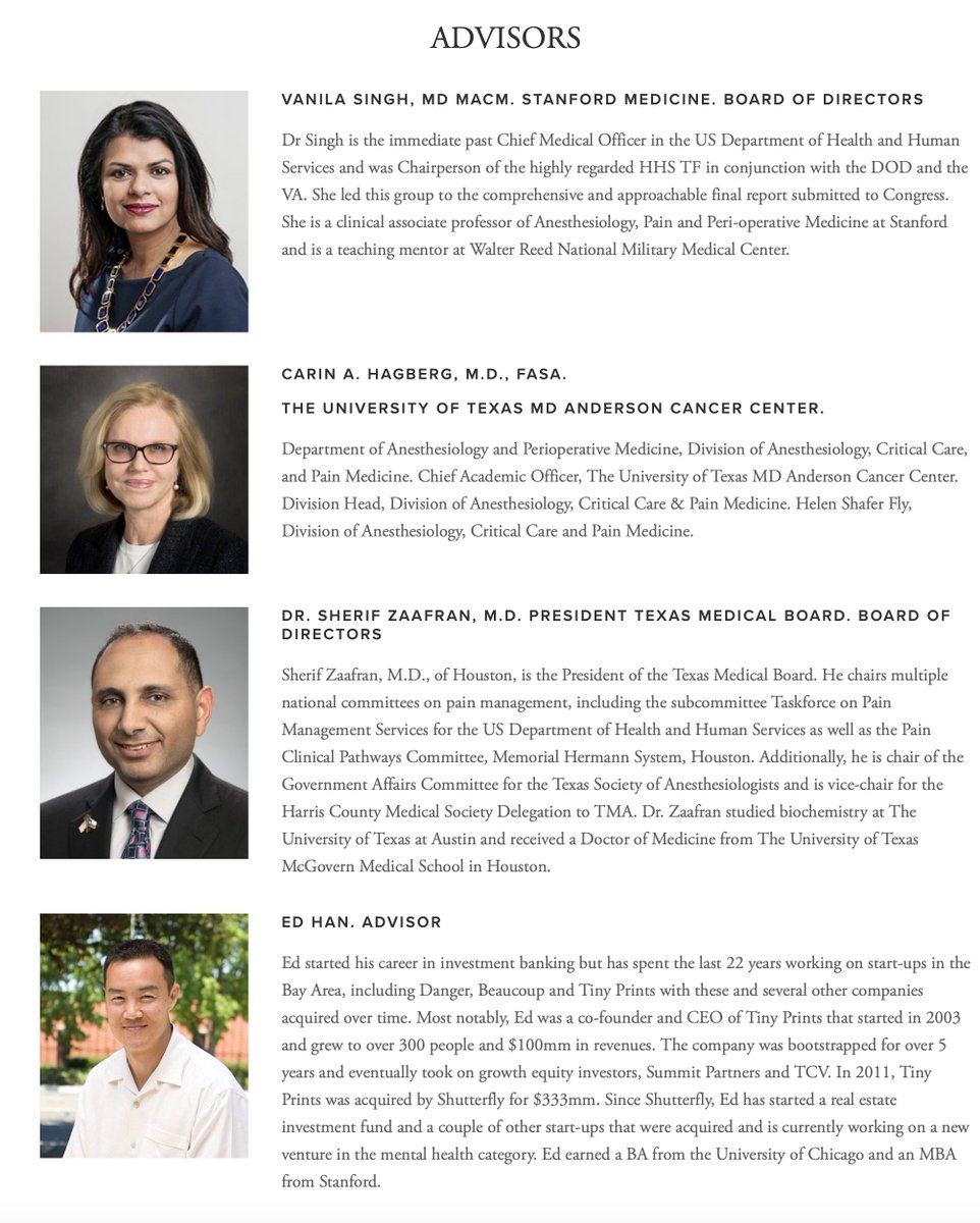 From the National Pain Strategy to now Tapering-Telehealth....You might recognize some of the faces of their management team. It is interesting to me that as I research, I find the same names in all sorts of different places https://www.lucidlane.com/management-team 