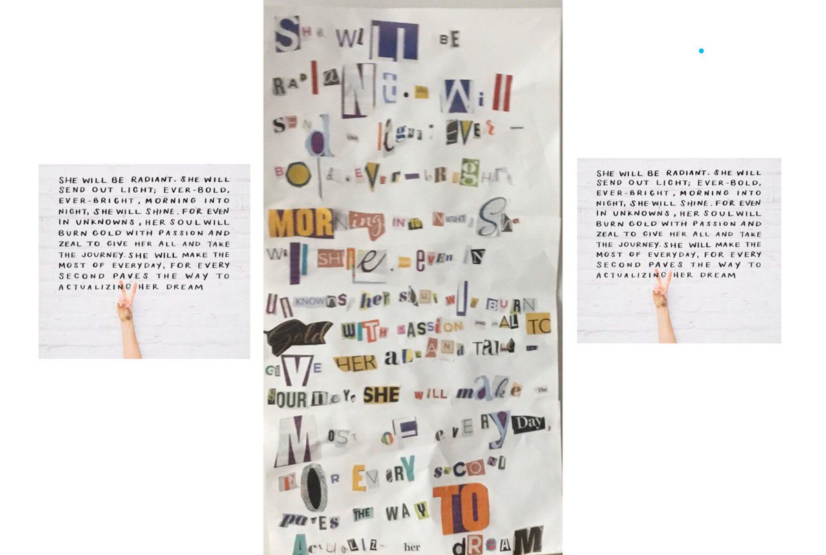 Vispo is short for “visual poetry,” of which there are many types. Visual poets consider the visual form of their po-ems as significant as any other of their features. Shine on, poets! #MPSAtogether #APSarts #vispo #MPSA #Montessorieducation #mswteachesart