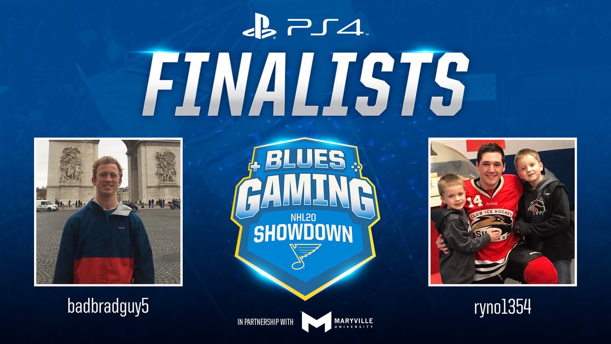 bluesgaming's tweet photo. Tonight, a champion in the PS4 bracket of our @EASPORTSNHL Blues Gaming Showdown will be decided. Good luck to these two finalists! https://t.co/7CrSKUGaZo