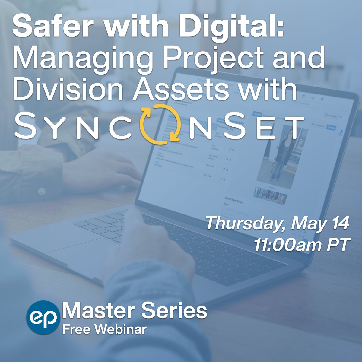 EntPartners's tweet photo. Don't miss tomorrow's webinar showcasing how studios can safely manage their props, wardrobe, and other project and division assets digitally with @SyncOnSet! Sign up at: https://t.co/GcnefTjLmK
#MasterSeries #SyncOnSet #FreeWebinar #PoweredByEP #Production #COVID19 https://t.co/MtMQkSE7Rk