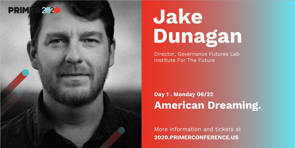 We are beyond excited to announce @dunagan23 as a keynote speaker at #PRIMER2020. 🎉
Jake helps people see and feel alternative possibilities so they can create better futures.

For more information and registration visit primerconference.us