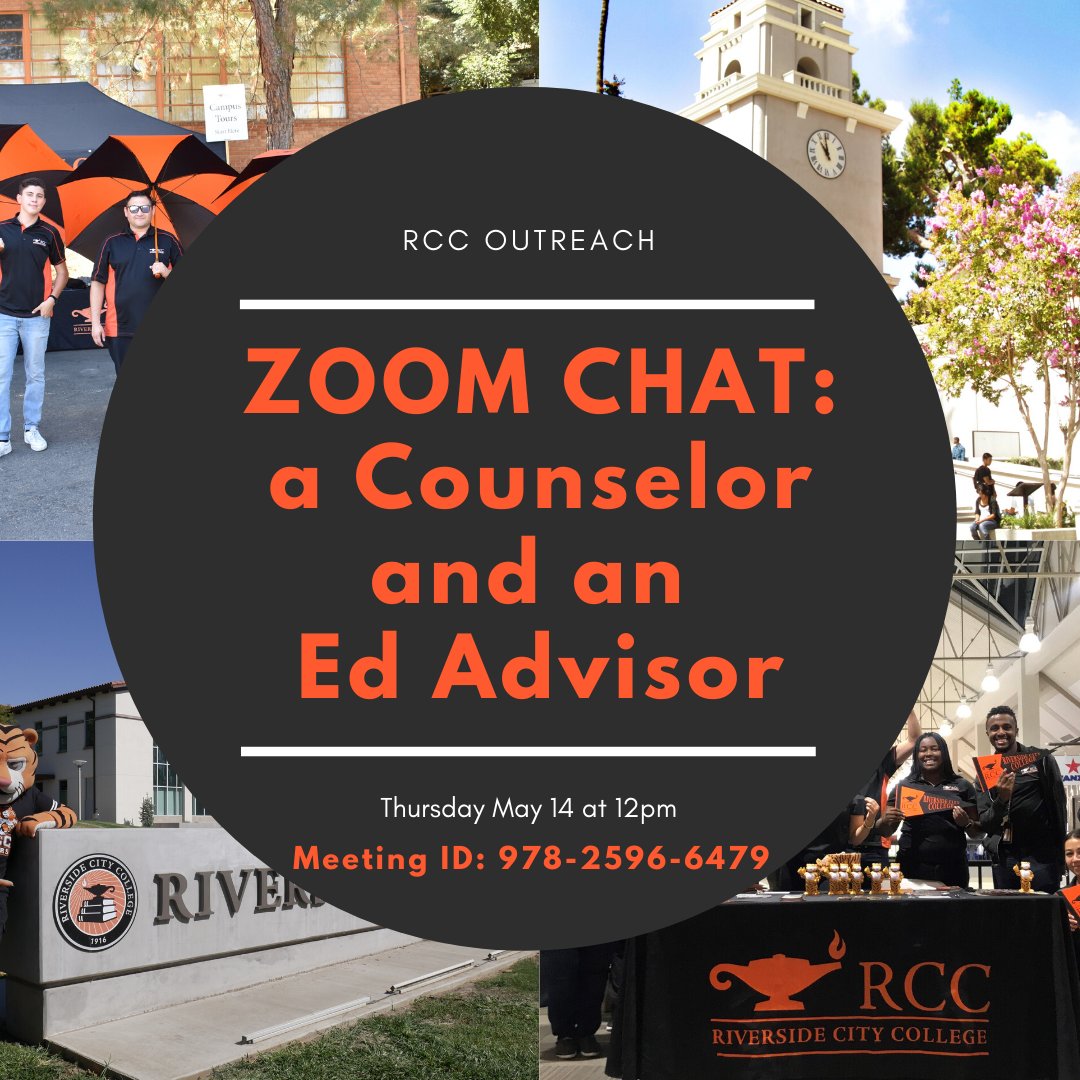 WeareCTEatRCC's tweet photo. Join us tomorrow for a Zoom Chat hosted by our Outreach department. Find out the roles counselors and educational advisors have as part of your support team. See you tomorrow at noon! https://t.co/8mQAhKdpLn