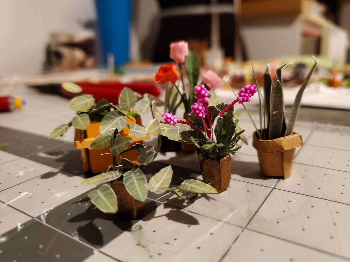 I have made 2.5/4 pages of plants alone. I can hopefully finish today and move on to assembly!! Here are a few pictures: