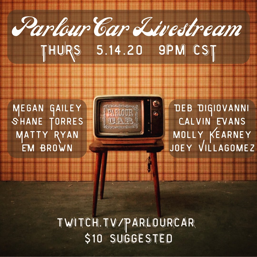 TOMORROW 9pm CST with this mega fun lineup: @megangailey <a href="/shanetorres/">Shane</a> <a href="/matty_ryan/">Matty Ryan</a> @EmBrownisfunny @DebraDiGiovanni <a href="/CalvinEvans_/">Calvin Evans</a> <a href="/MEATBRICKMOLLY/">Molly  Kearney</a> <a href="/JoeyDaClown/">Joey Villagomez</a>