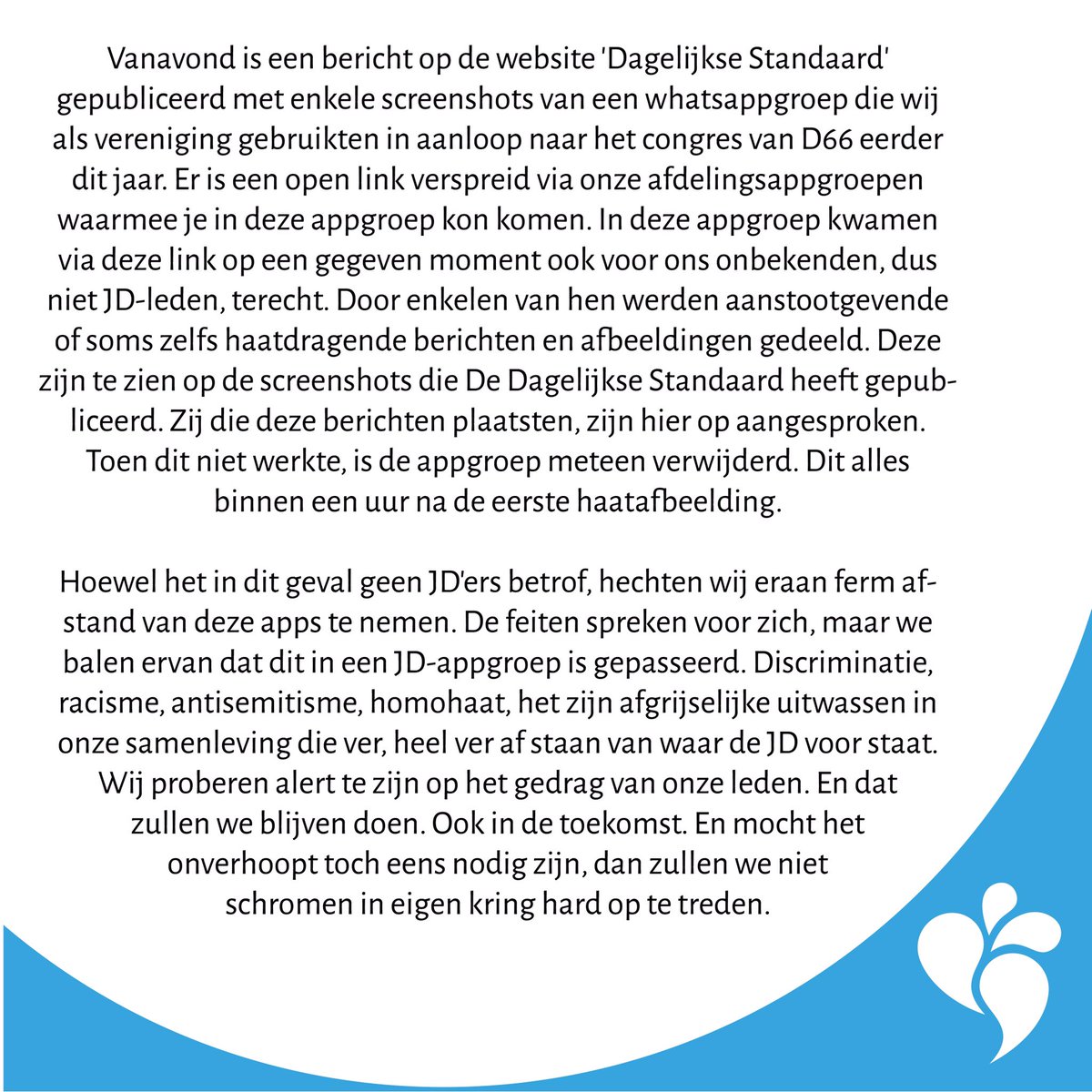 Reactie op berichtgeving van vanavond van de Dagelijkse Standaard.