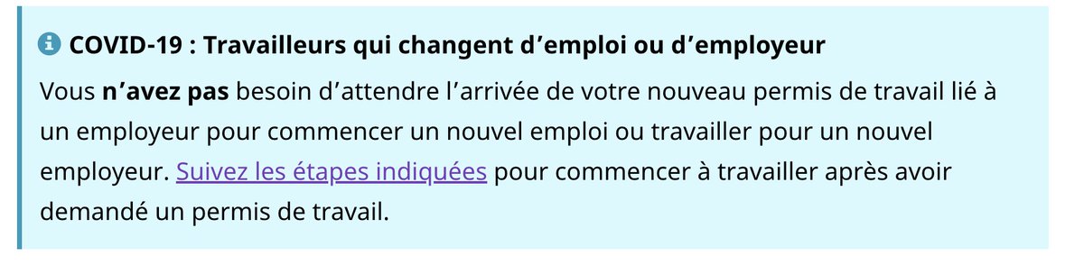 Maplrco's tweet photo. 🎊Bonne nouvelle pour les travailleurs étrangers temporaires ayant un permis de travail fermé et mis à pied à cause du #COVID
➡️➡️Vous pouvez maintenant travailler pour un nouvel employeur SANS attendre votre nouveau permis de travail ! #opportuniteIT #immigration #jeunepro #dev https://t.co/QqXFeduZe3