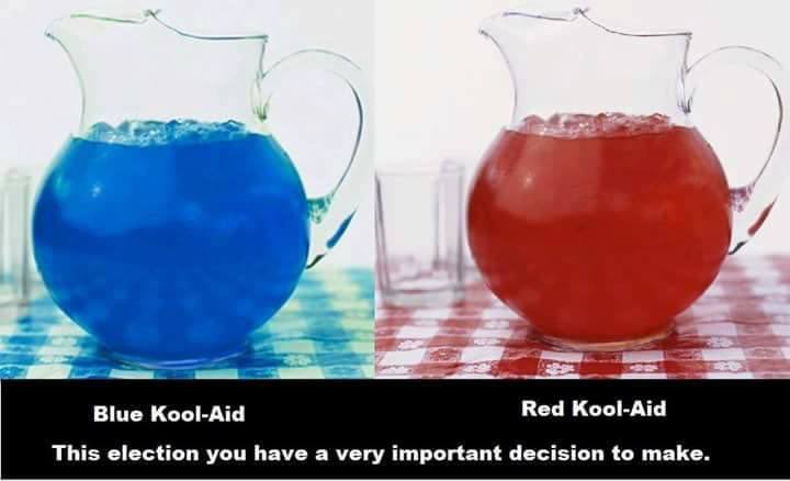 The only difference between the Dems and Rep the color of the Koolaid  #RIPCapitalism