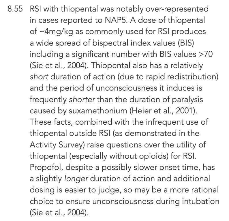NAP5 noted an increased incidence of AAGA in RSI with STP - 8.21 RSI over represented… 8.22 "more 2/3rds of patients received opioids during RSI, but of AAGA cases involving RSI, only 1/3 received opioids.”